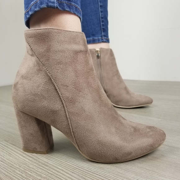 Pointy Toe Tan Vegan Suede Ankle Boots-FF - Picture 3 of 8